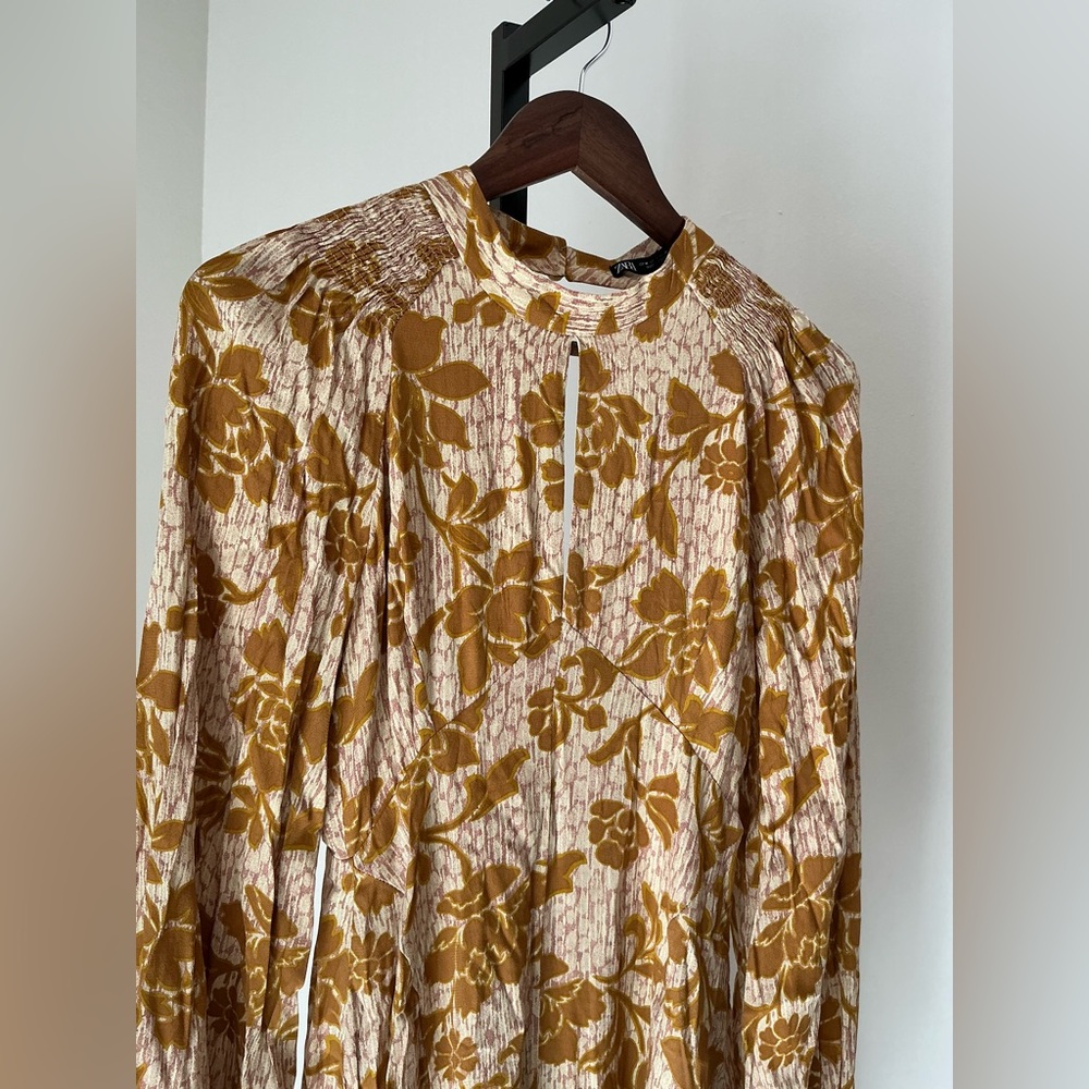 🆕 ZARA | Midi Floral Print Dress - Picture 5 of 10